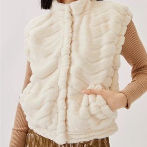 Mauve Reversible Faux Fur Vest